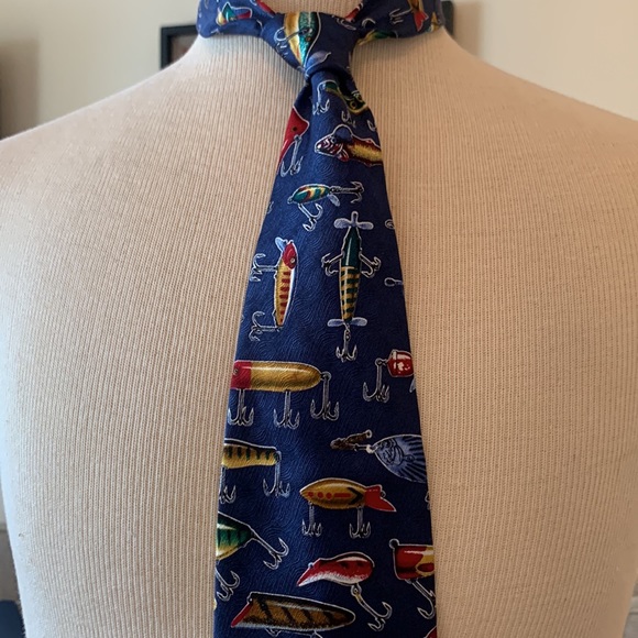 FISHING LURES NECKTIE VINTAGE 90’s - Picture 4 of 12